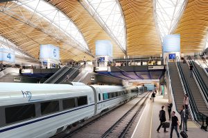 HS2 platform train Euston redevelopment CGI